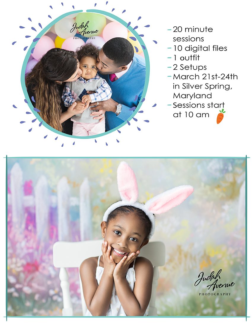 Easter mini sessions are back at Judah Avenue holiday photographer in maryland virginia washington dc
