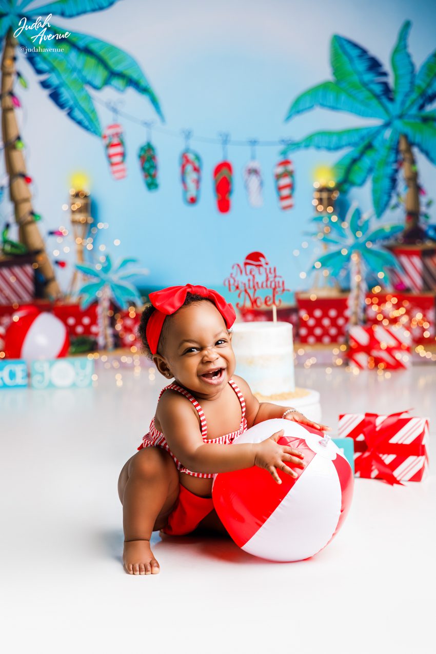 christmas in july cake smash photographer in maryland virginia washington dc