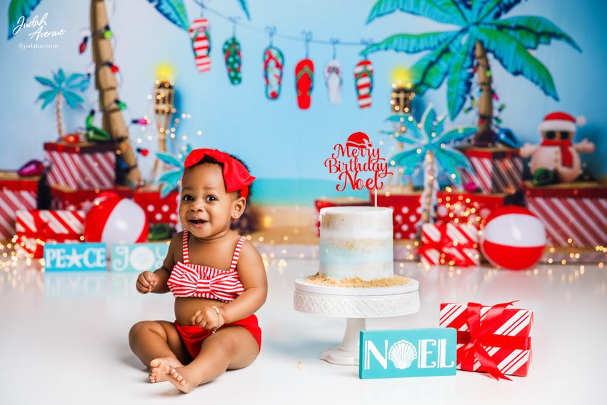 christmas in july cake smash photographer in maryland virginia washington dc