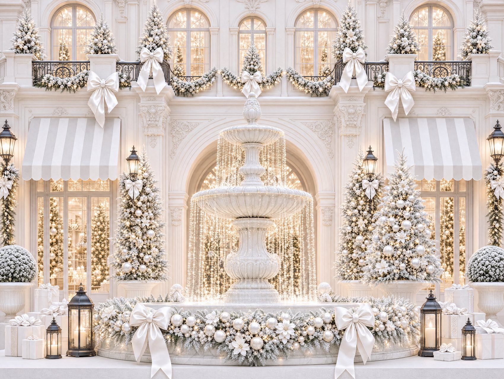 Parisian Christmas mini session in the DMV, Avenue de Noël storefront holiday backdrop