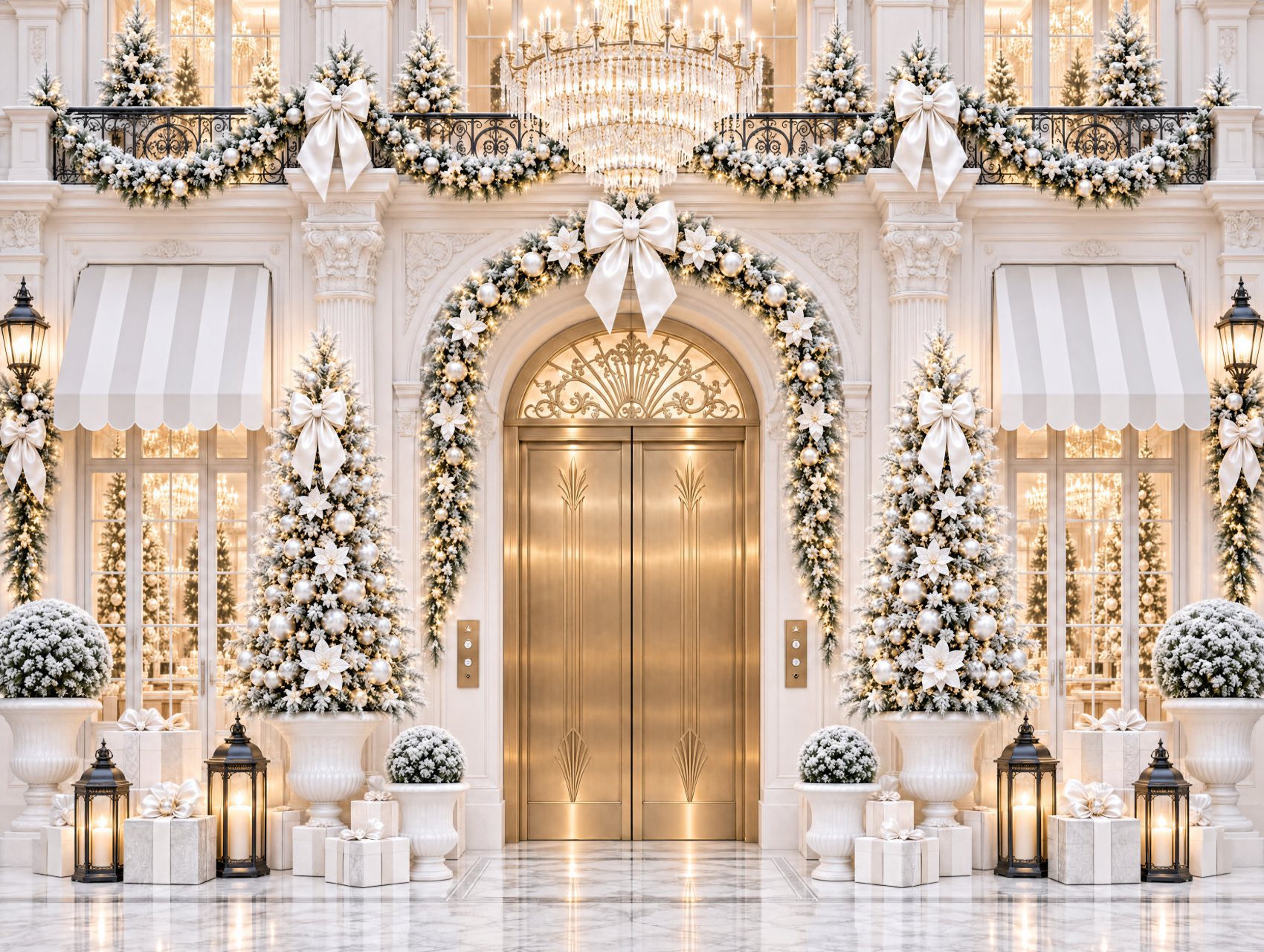 Parisian Christmas mini session in the DMV, Avenue de Noël storefront holiday backdrop