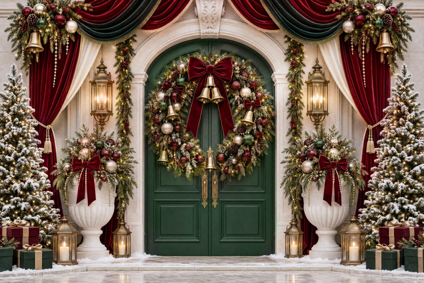 DMV holiday mini session photographer, Holiday Bordeaux backdrop in deep burgundy and emerald