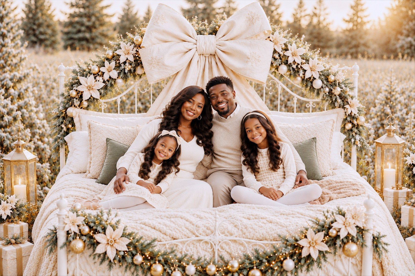 Bed add-on for Christmas mini sessions in DC, Maryland and Virginia