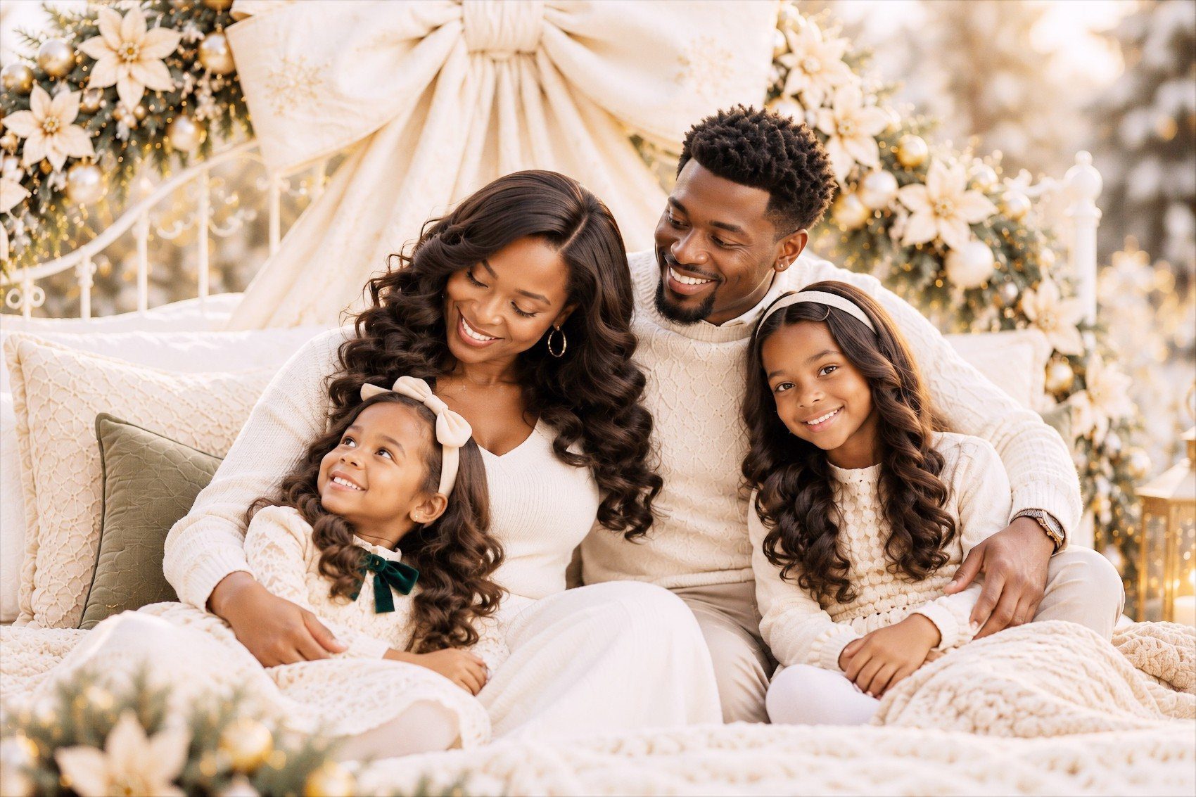 Bed add-on for Christmas mini sessions in DC, Maryland and Virginia