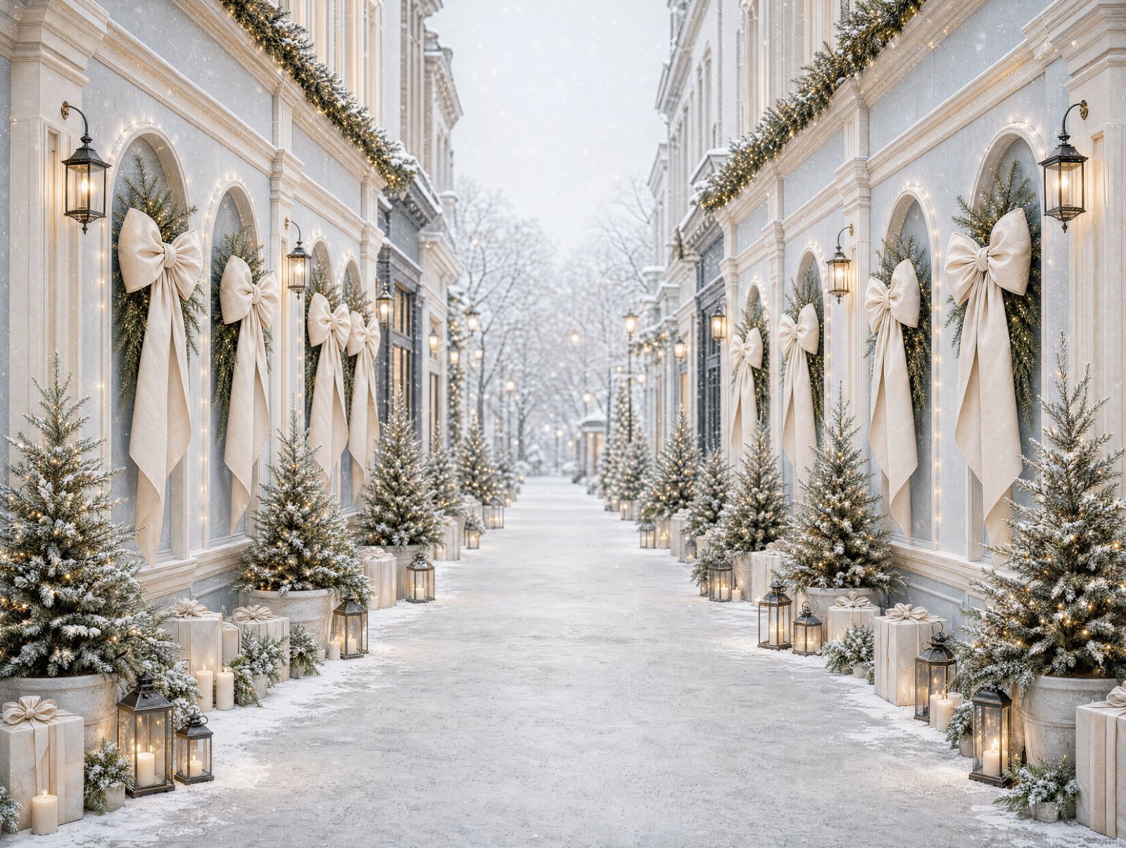 Christmas family photos in the DC, MD and VA area, The Champagne Bow Society backdrop with ivory and champagne bows